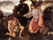 SAVOLDO, Giovanni Girolamo Tobias and the Angel sf oil on canvas